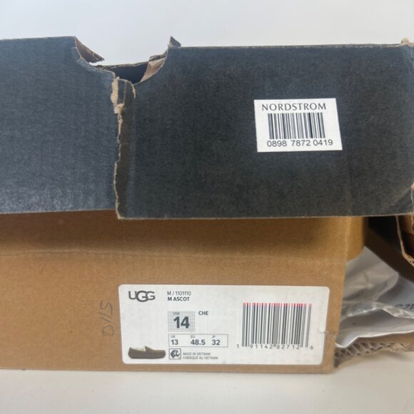 Ugg Ascot Chestnut Suede Leather Men Slippers With Shearling Lining Size 14 - Picture 13 of 13